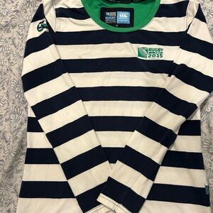 Rugby World Cup England 2015 Striped Shirt - Navy and White